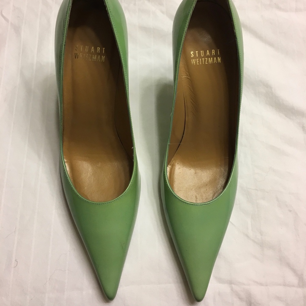 Stuart Weitzman Turquoise Patent Leather Pumps